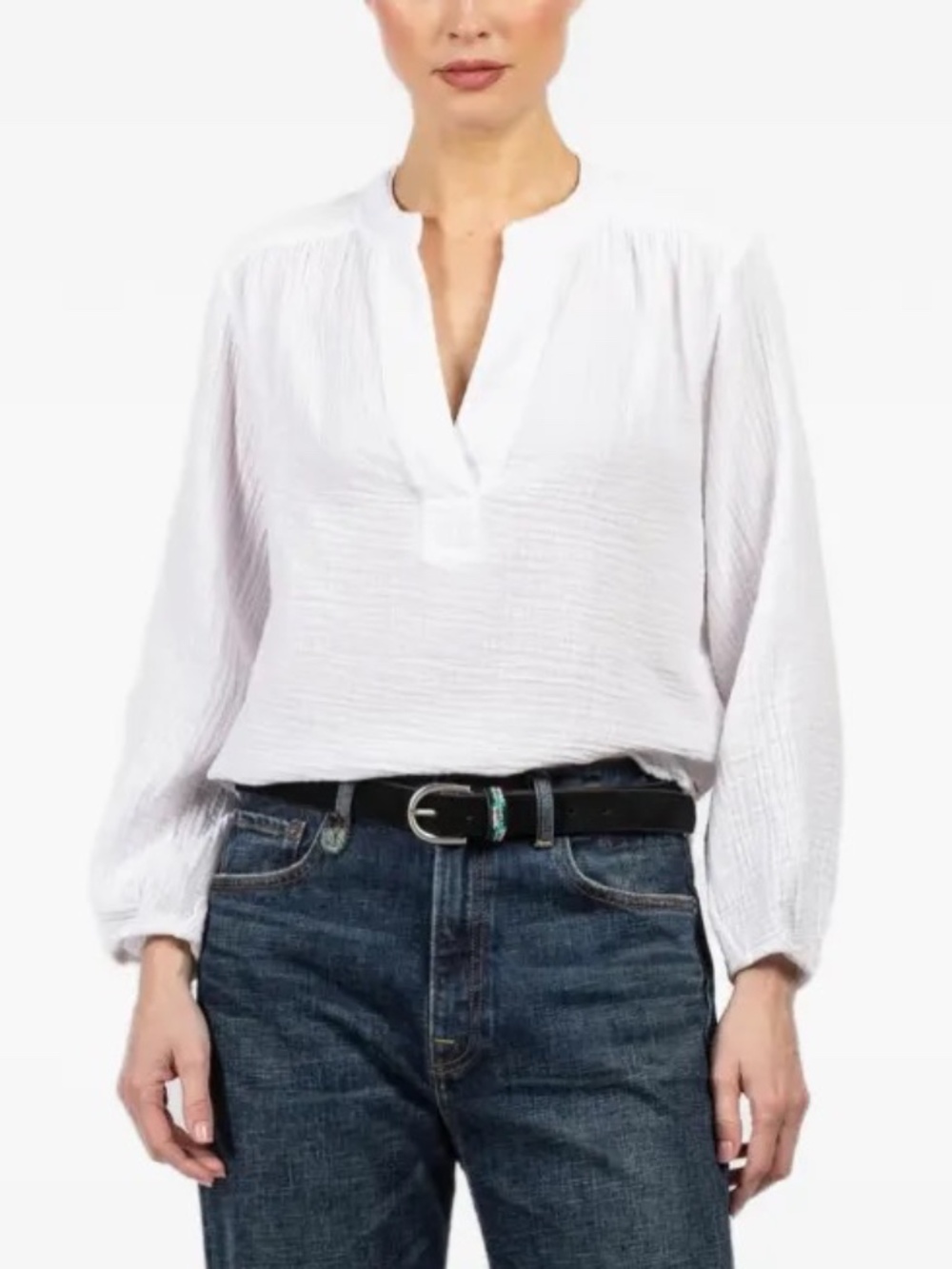 Xirena Arielle‎ Long-Sleeve Blouse Cotton White Size Medium